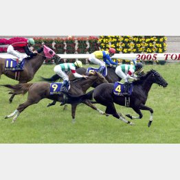 桜花賞馬不在の05年はシーザリオで豪快な差し切り