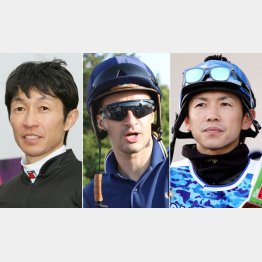 左から武豊さん、ルメールさん、松岡正海さん