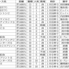 １３年マイルＣＳ④着コパノリチャード